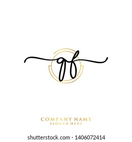 QF Initial handwriting logo template