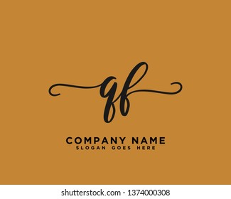 QF Initial Handwriting Logo Vector
