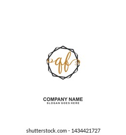 QF Initial handwriting logo vector
