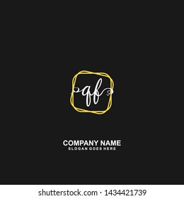 QF Initial handwriting logo vector