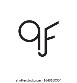 Design der Vektorillustration des QF-Anfangsbuchstaben-Logos