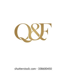 Q&F Initial logo. Ampersand monogram golden logo