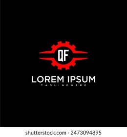 Monograma inicial QF para el Vector de diseño de logotipo automotriz