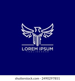 QF initial monogram for business logo with eagle image
