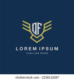 QF initial monogram logo for creative eagle line image vector design