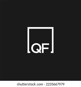 QF initial monogram logo with square style design