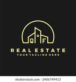QF initials homes modern building company logo vector.eps