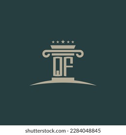 QF initials law of justice logo vector design template