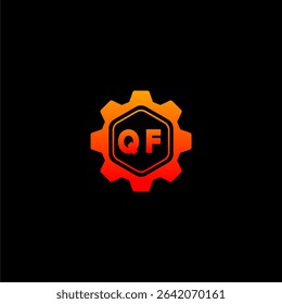 QF Initials Tech Logo Vector Art Icons and Graphics