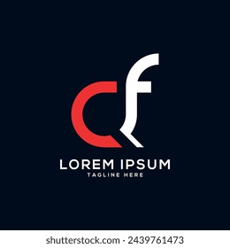 QF Logo design Letter mark creative Geometric shape Logo design concept vector template
