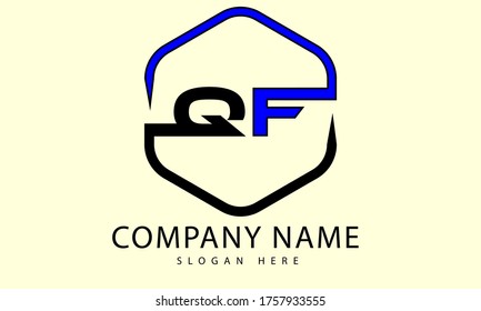 QF logo design template illustration minimalist design