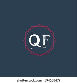 qf logo letter initial, Abstract Polygonal Background Logo, design for Corporate Business Identity,flat icon, Alphabet letter