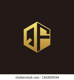QF Logo Monogram with Negative space gold colors