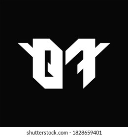 QF Logo monogram with single wings design template on black background