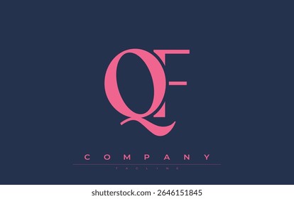 QF Modern Initials Logo Design. Logotipo de marca com iniciais estilizadas apresentando design arrojado e estética moderna. Ideal para profissionais de marca de negócios ou projetos criativos com foco em minimalista