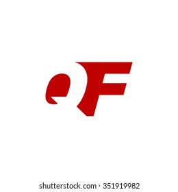 QF negative space letter logo red