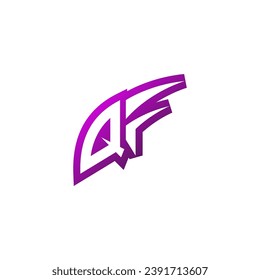 QF Premium emblem logo initial esport and gaming design concept