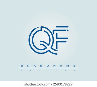 QF Technology Letter Logo Template. This tech letter logo is a graphic mark that uses letters to represent a technology company.