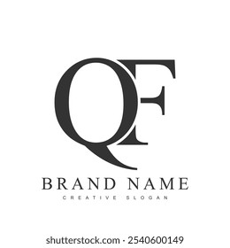 QF trendy logotype template. Initial letter q and f classic font style. Creative logo for company name or identity. Vector illustration.