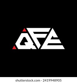 Logo-Design des QFE-Dreiecks mit Dreiecksform. QFE Dreieck Logo Design Monogramm. QFE Dreieck-Vektorlogo-Vorlage mit roter Farbe. QFE Dreieckslogo Einfach, elegant und luxuriös.