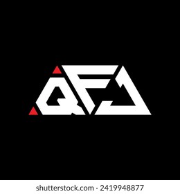 Diseño del logotipo de la letra del triángulo QFJ con forma de triángulo. Monograma de diseño del logotipo del triángulo QFJ. Plantilla de logotipo vectorial del triángulo QFJ con color rojo. Logo triangular QFJ Diseño sencillo, elegante y lujoso.
