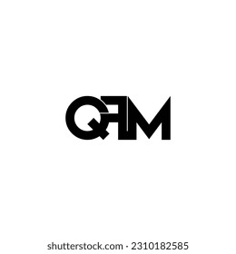qfm typography letter monogram logo design
