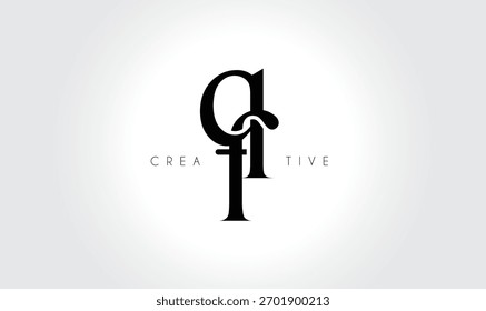 QFqf Elegant Serif Monogram Logo – Luxury Lowercase Typographic Lettermark for Modern Branding