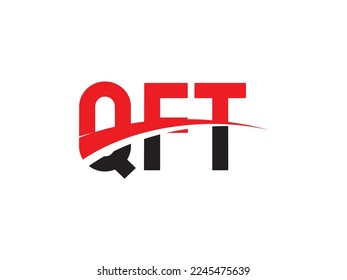 Ilustración del vector de diseño del logotipo inicial de la letra QFT
