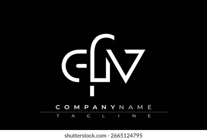 Diseño de carta abstracta QFV. Diseño moderno del logotipo del negocio con tipografía Abstractas y estilo contemporáneo
