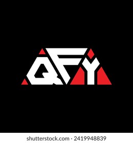 QFY triangle letter logo design with triangle shape. QFY triangle logo design monogram. QFY triangle vector logo template with red color. QFY triangular logo Simple, Elegant, and Luxurious design.