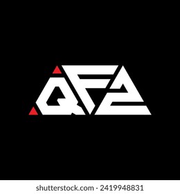QFZ triangle letter logo design with triangle shape. QFZ triangle logo design monogram. QFZ triangle vector logo template with red color. QFZ triangular logo Simple, Elegant, and Luxurious design.