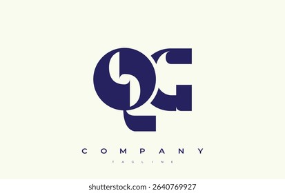 QG Abstract Geometric Logo Design. Modern and elegant logo design with simplistic typography elements, showcasing branding excellence.