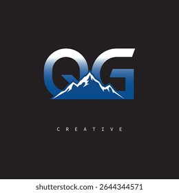 QG Creative Mountain Logo Bold Gradient Letter mark Branding Design for Business Outdoor Brands
