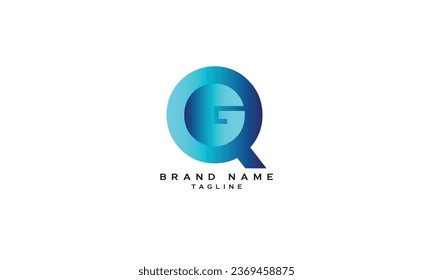 QG, GQ, Abstract initial monogram letter alphabet logo design
