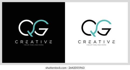 QG or GQ initial letter logo design vector