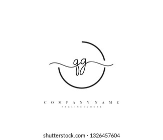 QG initial handwriting logo template vector