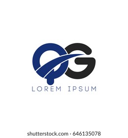 qg initial letter uppercase logo blue and black