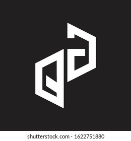 QG Initial Letters logo monogram with up to down style