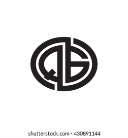 QG initial letters looping linked ellipse monogram logo