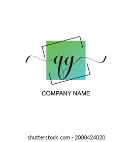 QG Initial logo handwriting typographic template