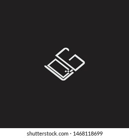 QG Initial Logo letters with rotate squere template