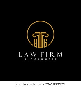 QG initial monogram for law firm with creative circle line