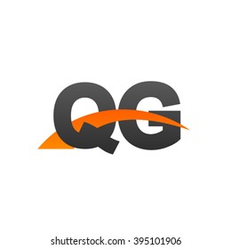 QG initial overlapping swoosh letter logo black orange