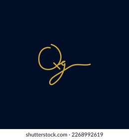 Qg Initial signature logo vector design