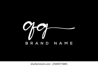 QG letter beauty handwriting vector logo. 