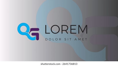 The QG letter logo with the concept of connected arrows, a combination of blue and purple colors makes it look attractive.