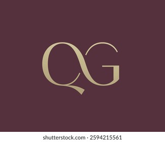 QG letter logo icon design. Classic style luxury initials monogram.