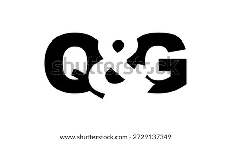 QG logo design in bold style. Black white identity symbol. Modern typography emblem. Corporate branding icon. Minimal business template.