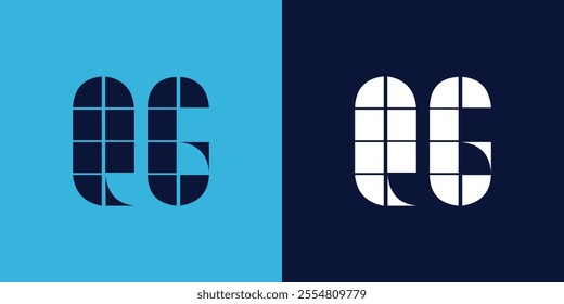 QG logo design with tile shape. Minimalist and modern vector illustration design suitable for business or brand