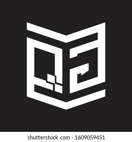QG Logo Emblem Monogram With Shield Style Design Template Isolated On Black Background